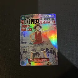 (UNSEALED) Bandai One Piece CCG Monkey D. Luffy Promo Holo US Voyage P-055 Card - Image 1