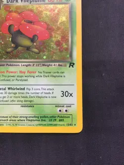 Pokemon Cards: Team Rocket 1st Edition Rare Holo: Dark Vileplume 13/82 - Image 5