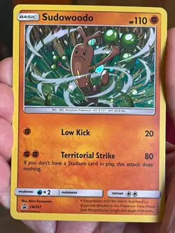 POKEMON SUDOWOODO SM207 PROMO BLACK STAR COSMOS HOLOFOIL VLP CARD - Image 1
