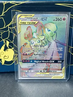 Gardevoir & Sylveon GX Secret Rare Card 225/214 S&M Unbroken Bonds NM Condition - Image 1