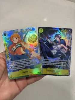 One Piece EB03 Nami SR & Trafalgar Law Sec Holo Lot of 2 Cards - Image 1