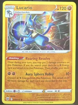 Pokemon Pokemon TCG Lucario 079/172 Swsh09: Brilliant Stars Holo Rare Card - Image 1
