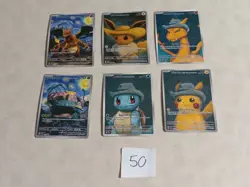 6 Pokemon x Van Gogh Black Star Promo ACG Art Card - READ DESCRIPTION - Image 1