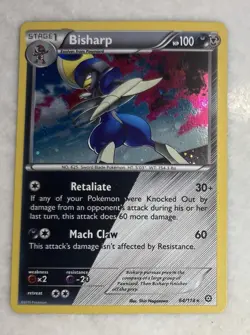 Pokemon Bisharp 64/114 Holo Rare Pokemon Card XY Steam Siege NM 2016 TCG - Image 1