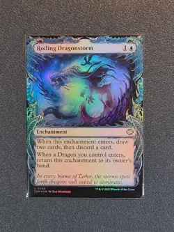 MTG Roiling Dragonstorm - Showcase Foil - Tarkir: Dragonstorm - TDM - Near Mint+ - Image 1