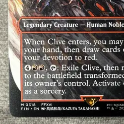 MTG Clive, Ifrit's Dominant Borderless FINAL FANTASY FIN #318 Non-Foil NM - Image 4