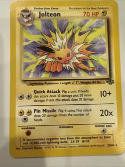 Pokemon Jolteon 20/64 Jungle Base Non-Holo Card - Image 1