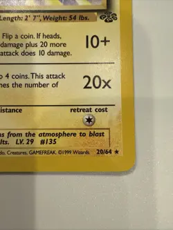 Pokemon Jolteon 20/64 Jungle Base Non-Holo Card - Image 4