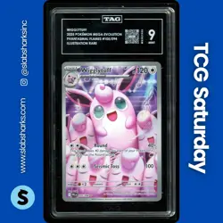 2025 POKEMON PHANTASMAL FLAMES #105/094 WIGGLYTUFF ILLUSTRATION RARE TAG 9 - Image 1