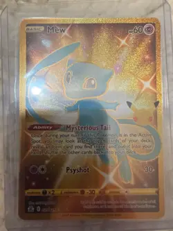 Pokemon TCG Gold Shiny Mew 025/025 25th Anniversary Celebrations NM - Image 2