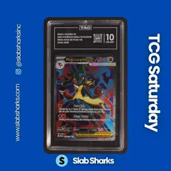 2025 POKEMON MEGA EVOLUTION #160/132 LUCARIO EX ULTRA RARE TAG 10 - Image 1