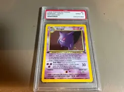 1999 Pokemon Fossil 1st Edition #5 Gengar Holo PSA 9 MINT - Image 1