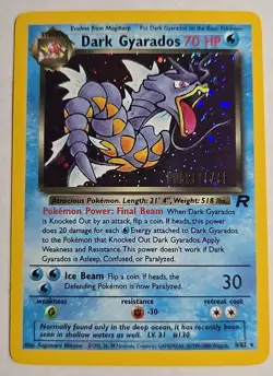 2000 Pokemon TCG Dark Gyarados 8/82 Prerelease Team Rocket Vintage WotC NM - Image 1