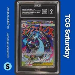 2025 POKEMON PHANTASMAL FLAMES UPC PROMO #109/094 MEGA CHARIZARD X EX UR TAG 9 - Image 1