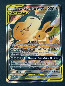 Pokemon TCG Eevee & Snorlax GX SM169 Tag Team Holo Black Star Promo NM - Image 2