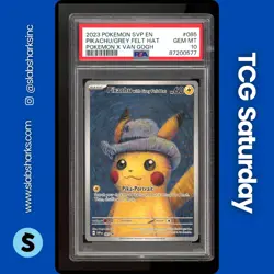 2023 POKEMON SVP EN VAN GOGH PROMO #085 PIKACHU WEARING GREY FELT HAT PSA 10 - Image 1