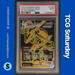 2022 POKEMON SWSH SILVER TEMPEST TRAINER GALLERY #TG29/TG30 RAYQUAZA VMAX PSA 9 - Image 1