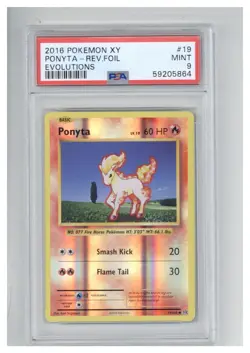 2016 Pokemon XY Evolutions 19 Ponyta-Reverse Foil PSA 9 - Image 1