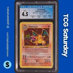 1999 POKEMON BASE SET SHADOWLESS 1ST EDITION #4/102 CHARIZARD HOLO CGC 4.5 - Image 1