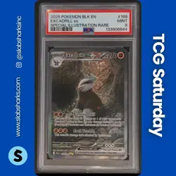 2025 POKEMON BLACK BOLT #168/086 EXCADRILL EX SPECIAL ILLUSTRATION RARE PSA 9 - Image 1