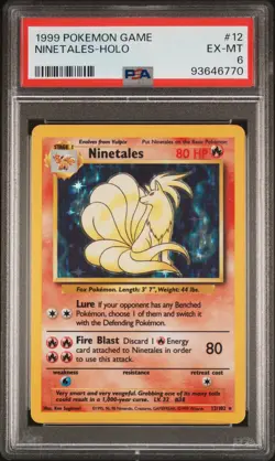 PSA 6 - 1999 Pokemon Game NINETALES HOLO #12 (6770) - Image 1