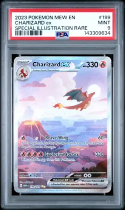 CHARIZARD EX 2023 POKEMON MEW EN #199 PSA 9 MINT SIR SPECIAL ILLUSTRATION RARE - Image 1