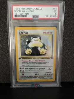 Pokemon Snorlax 11/64 Jungle 1st Edition Vintage Holo PSA 5 - Image 1