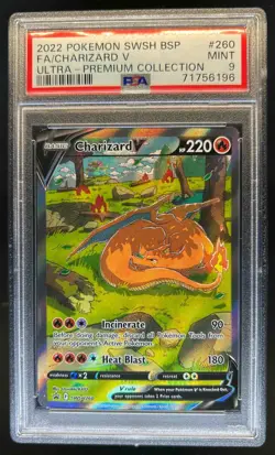 2019-2023 Pokemon SWSH Black Star Promos Charizard V #SWSH260 PSA 9 - Image 1