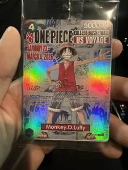One Piece Monkey D Luffy US Voyage Promo College Card Sealed - Image 1