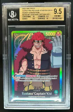 2022 One Piece Super Pre-Release Worst Generation Eustass Captain Kid #1 BGS 9.5 - Image 1
