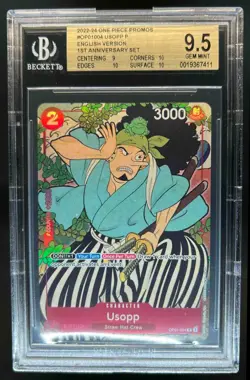 2024 One Piece Promos 1st Anniversary Set Usopp #004 BGS 9.5 GEM MINT - Image 1
