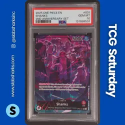2025 ONE PIECE 2ND ANNIVERSARY SET #OP09-001 SHANKS LEADER PSA 10 - Image 1