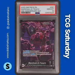 2025 ONE PIECE 2ND ANNIVERSARY SET #OP09-081 MARSHALL. D. TEACH LEADER PSA 10 - Image 1