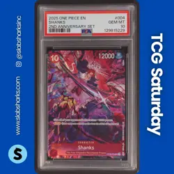 2025 ONE PIECE 2ND ANNIVERSARY SET #OP09-004 SHANKS PSA 10 - Image 1