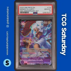 2025 ONE PIECE FIST OF DIVINE SPEED #OP05-119 MONKEY D LUFFY SEC ALT ART PSA 10 - Image 1