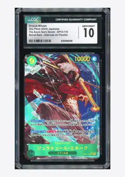One Piece CGC10 GEM MINT Dracule Mihawk Sec Alt Art 2025 OP14-119 OP14 Japanese - Image 1