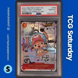 2024 ONE PIECE EB01 #EB01-006 TONY TONY. CHOPPER MANGA ALTERNATE ART PSA 10 - Image 1