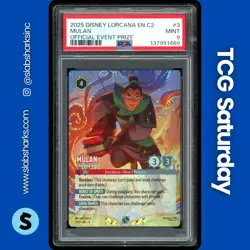 2025 DISNEY LORCANA C2 OFFICIAL EVENT PRIZE PROMO #3/C2 MULAN PSA 9 - Image 1