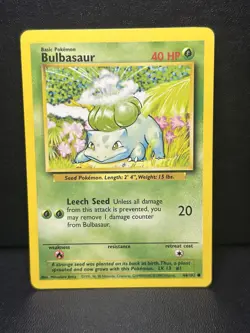 Pokemon TCG Bulbasaur Base Set, Unlimited Common Card 44/102 - Image 1