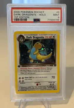 PSA 9 MINT Dark Dragonite 5/82 1st Edition Team Rocket Holo Rare Pokemon Card - Image 3