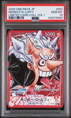 2025 ONE PIECE JAPANESE LIMITED CARD COLLECTION VOL.1 #001 MONKEY D LUFFY PSA 10 - Image 1