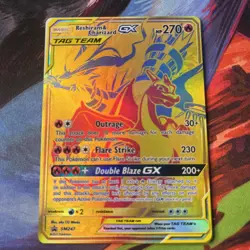 Reshiram & Charizard GX SM247 Pokemon 2021 TCG Black Star Promo Holo Card NM - Image 1