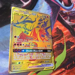 Reshiram & Charizard GX SM247 Pokemon 2021 TCG Black Star Promo Holo Card NM - Image 4