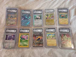 Lot of 10 Graded Pokemon Card Slabs CGC Snorlax Iron Hands ex JP AGS Jolteon CN - Image 1