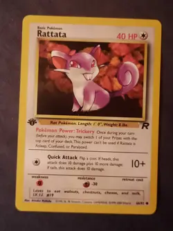 Pokemon Card Rattata 66/82 - 1st Edition Common - Pokemon TCG - Team Rocket - Image 4