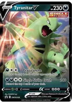 Tyranitar V SWSH109 Black Star Promo Ultra Rare Holo Pokemon TCG Card NM - Image 1