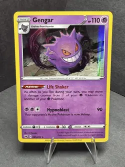 Pokemon TCG Gengar 085/202 Holo Rare Card SWSH Base Set 2020 - Image 1