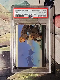 Zelda 2024 Link #20 PSA 10 Gem Mint Twin Wafers Tears of Kingdom Japanese Card - Image 1