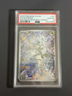 N's Reshiram Stamped Illustration Rare Promo Card 167/159 PSA Gem Mint 10 - Image 1