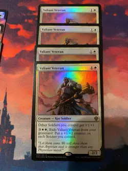 MTG Dominaria United Valiant Veteran Foil x 4 - Image 1